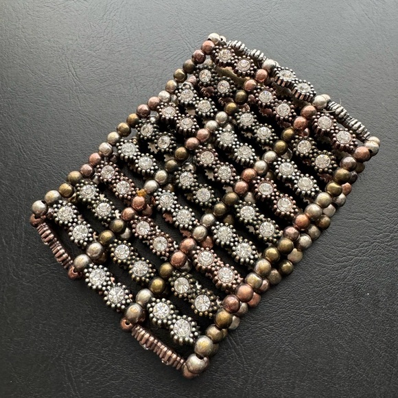 Crystal and earth tone bracelet. Beautiful and gently used. - Picture 3 of 6